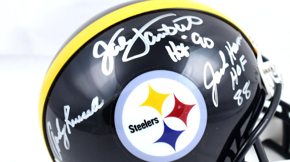 Ham Lambert Russell Autographed Pittsburgh Steelers Mini Helmet-Beckett W Holo