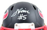 Jalen Pitre Autographed Texans Flat Black Speed Mini Helmet- Beckett W Hologram