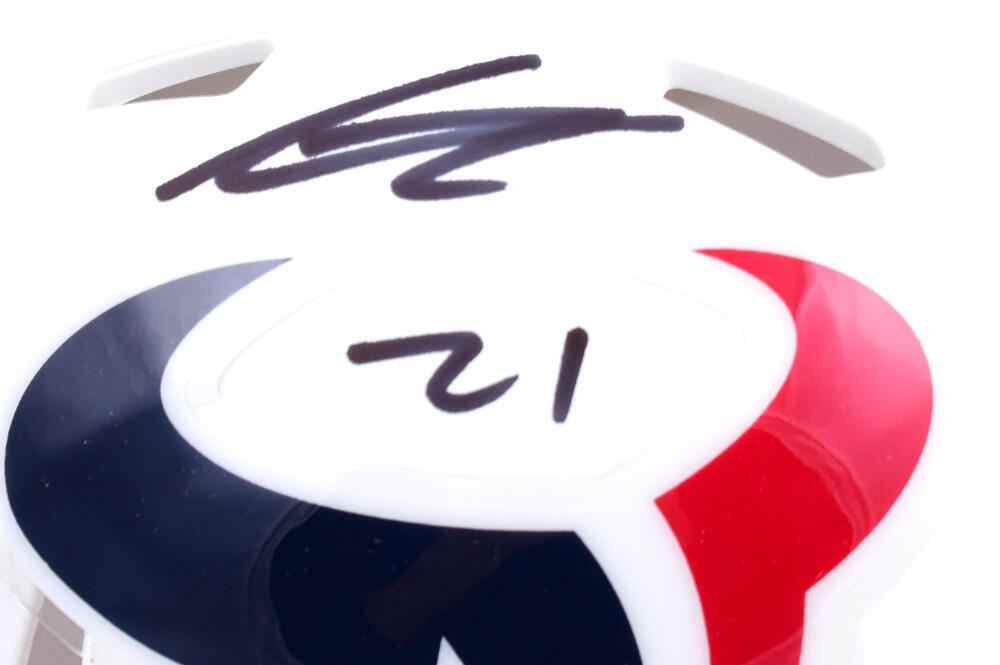 Steven Nelson Autographed Texans Flat White Speed Mini Helmet-Beckett W Hologram
