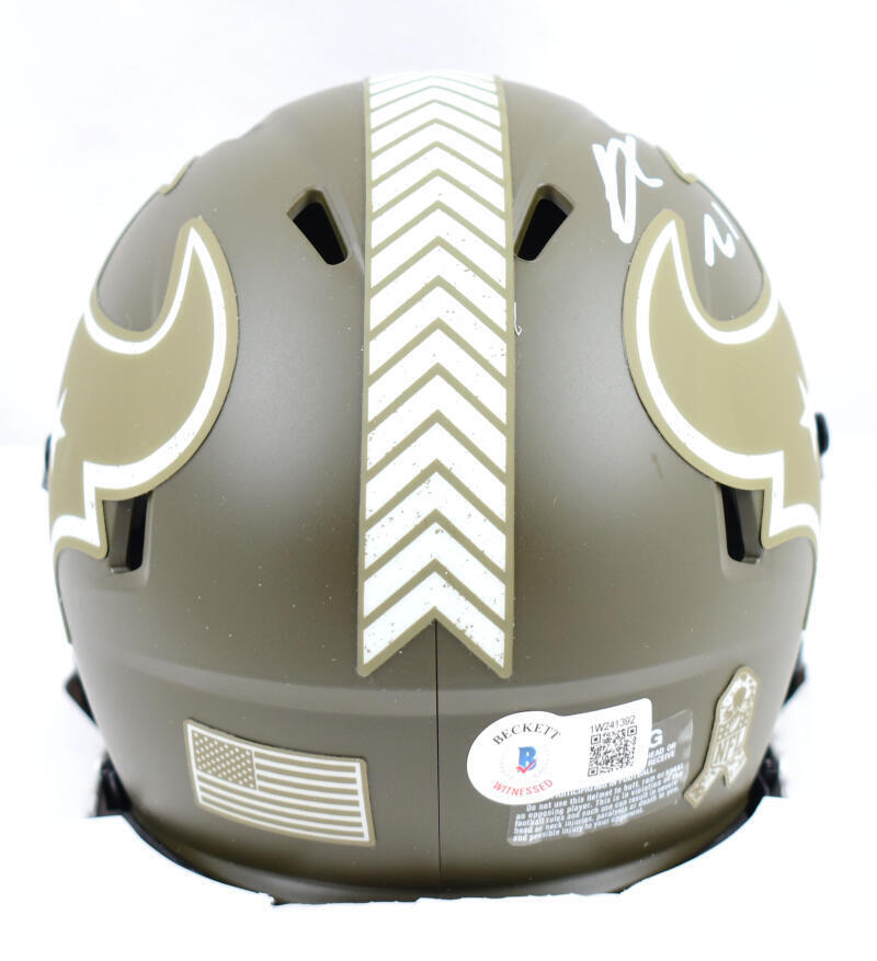 Steven Nelson Autographed Texans Salute to Service Speed Mini Helmet-Beckett W