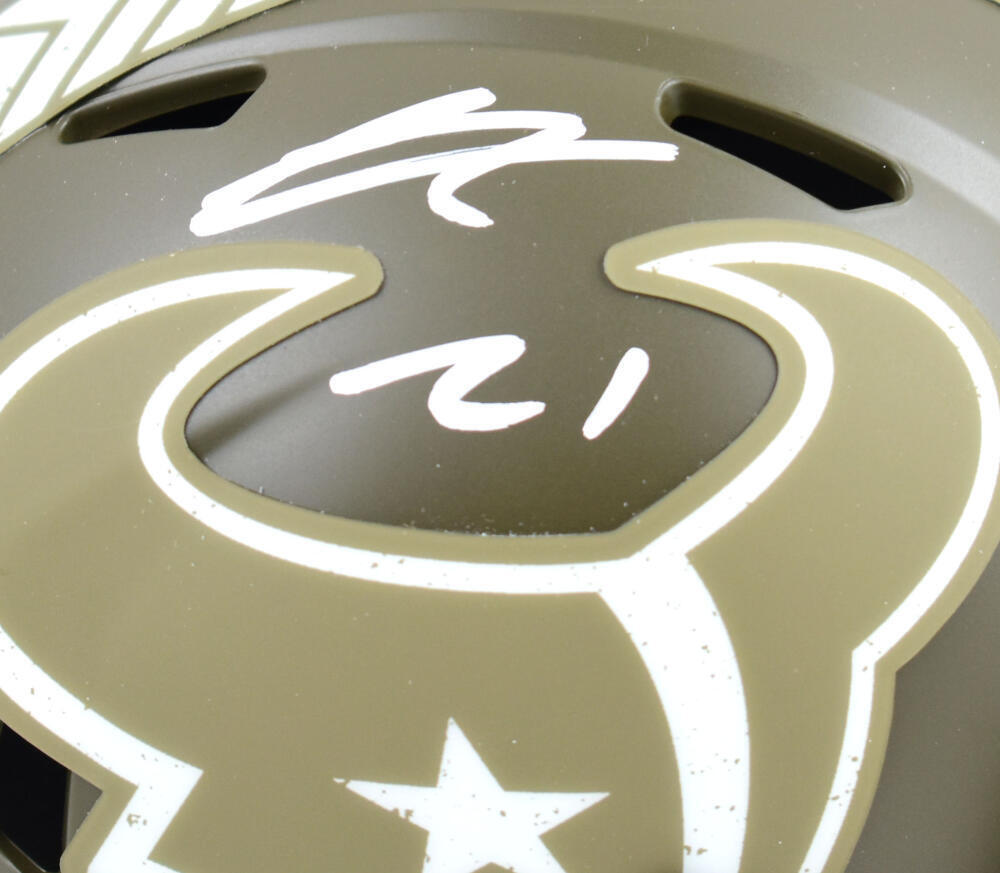 Steven Nelson Autographed Texans Salute to Service Speed Mini Helmet-Beckett W