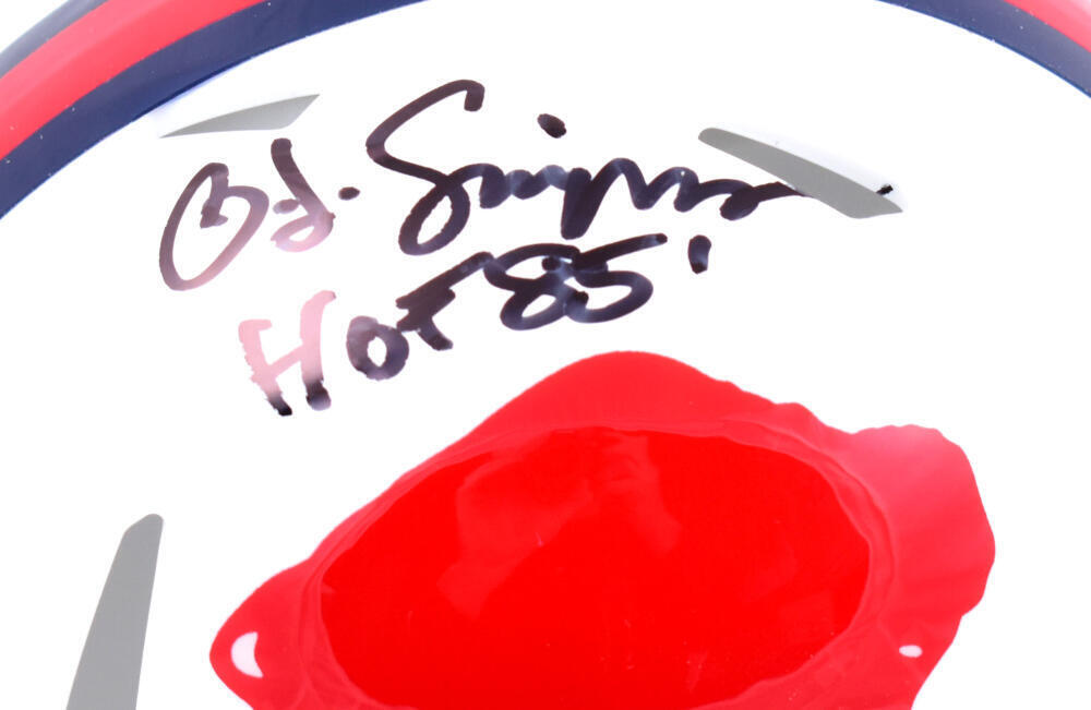 O.J. Simpson Autographed Buffalo Bills 65-73 Speed Mini Helmet w/HOF - JSA W