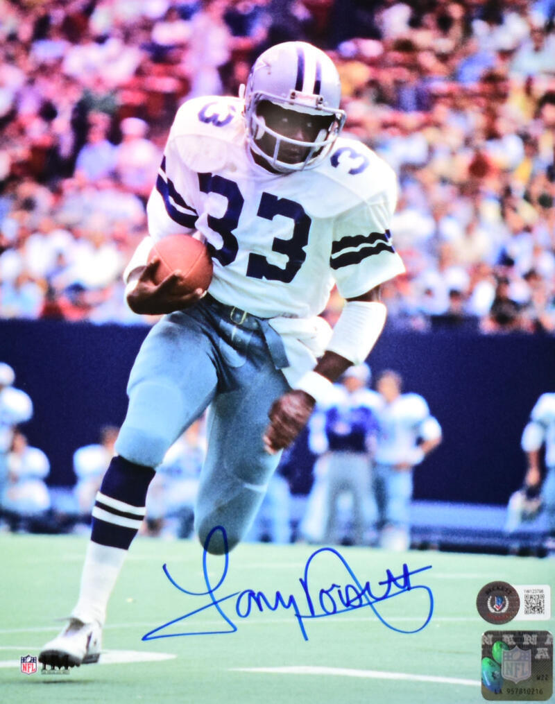 Tony Dorsett Autographed Dallas Cowboys 8x10 Running - Beckett W Hologram *Blue
