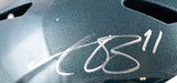AJ Brown Autographed Eagles F/S Speed Helmet-Beckett W Hologram *Damaged