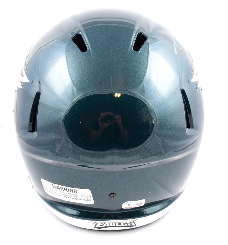 AJ Brown Autographed Eagles F/S Speed Helmet-Beckett W Hologram *Damaged