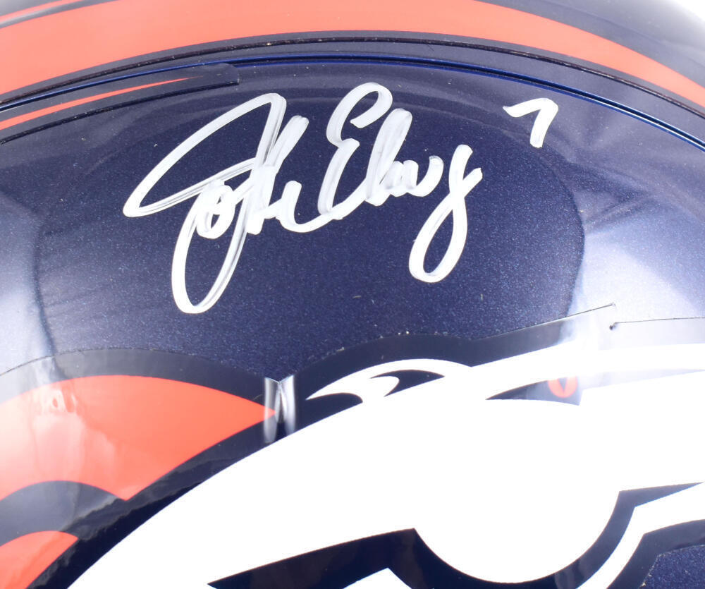 John Elway Autographed Denver Broncos F/S Helmet- Beckett W Hologram *Silver