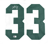 Aaron Jones Autographed White Pro Style Jersey-Beckett W Hologram *Silver