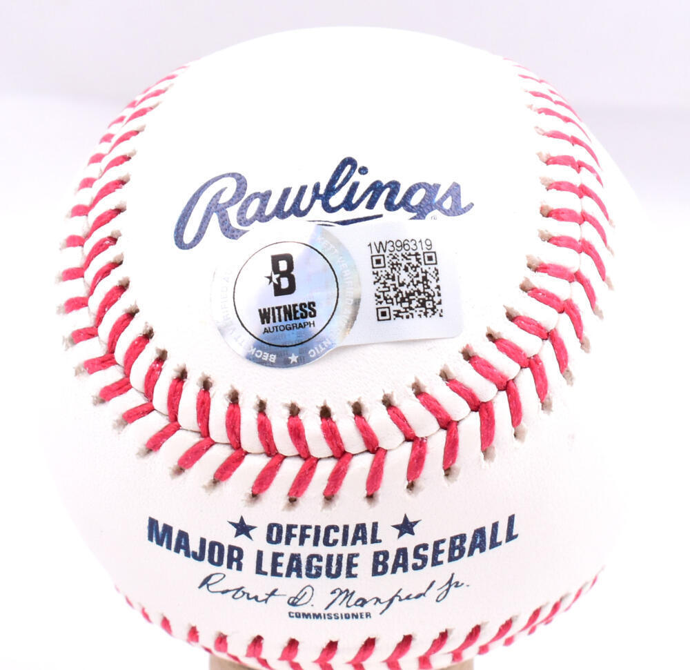 Tino Martinez Autographed Rawlings OML Baseball w/ 4x WS Champs- Beckett W Holo
