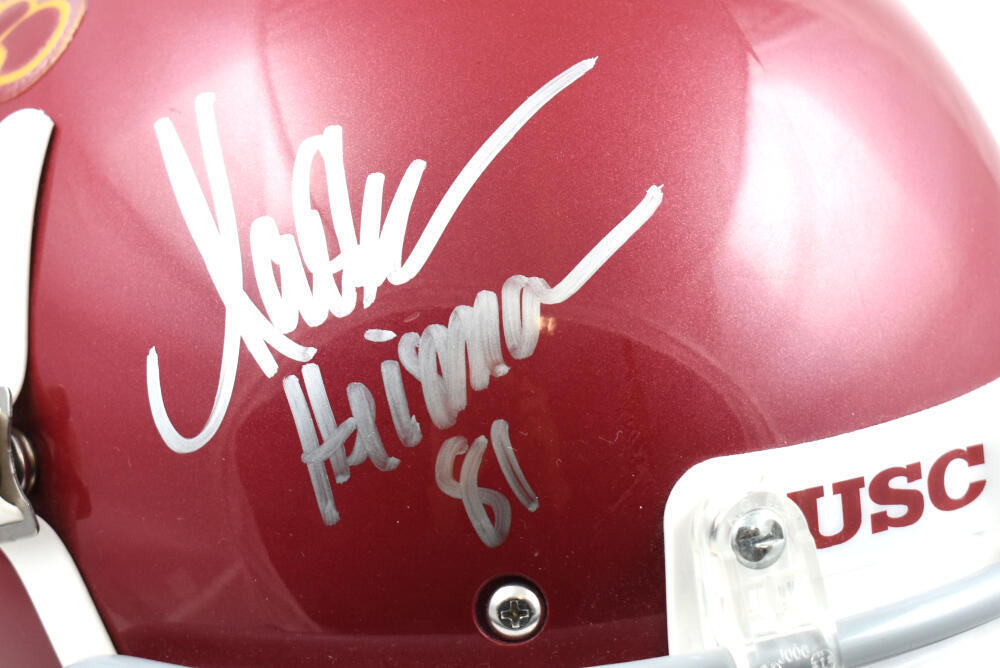 Marcus Allen Autographed USC Trojans F/S Schutt Helmet W/ Heisman- JSA W *Silver