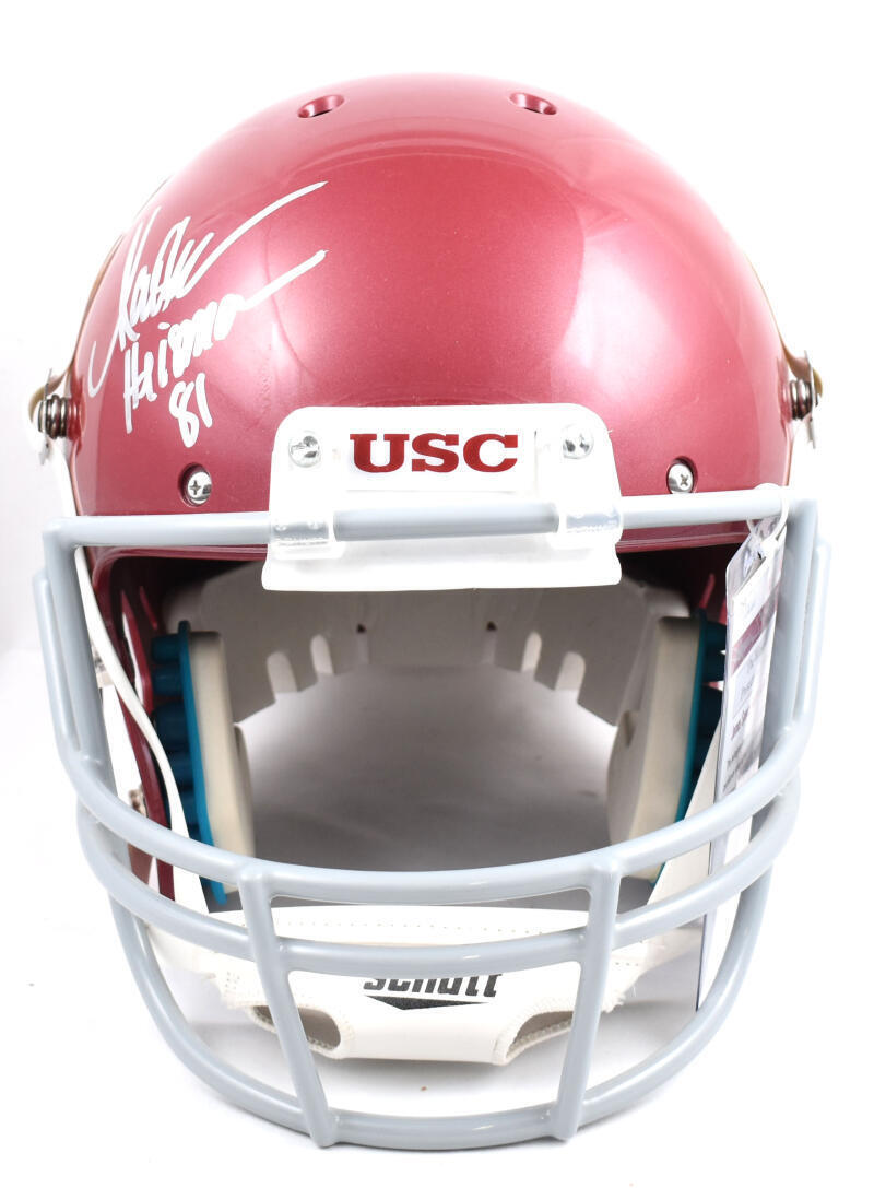 Marcus Allen Autographed USC Trojans F/S Schutt Helmet W/ Heisman- JSA W *Silver