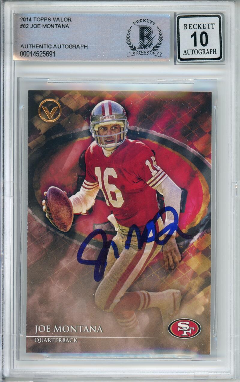 2014 Topps Valor #82 Joe Montana San Francisco 49ers BGS Autograph 10