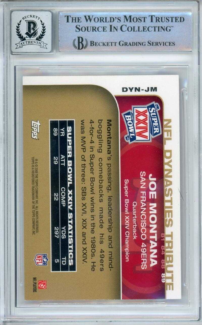 2008 Topps Chrome Dynasties #DYNJM Joe Montana San Francisco 49ers BGS Autograph