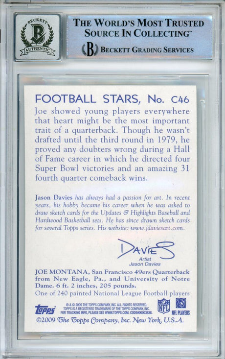 2009 Topps National Chicle #46 Joe Montana Auto San Francisco 49ers BGS Auto