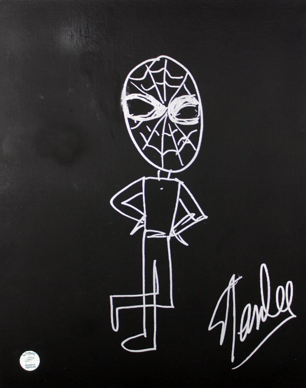 Stan Lee Authentic Signed 16x20 Canvas w/ Spider-man Sketch PSA/DNA #W00382