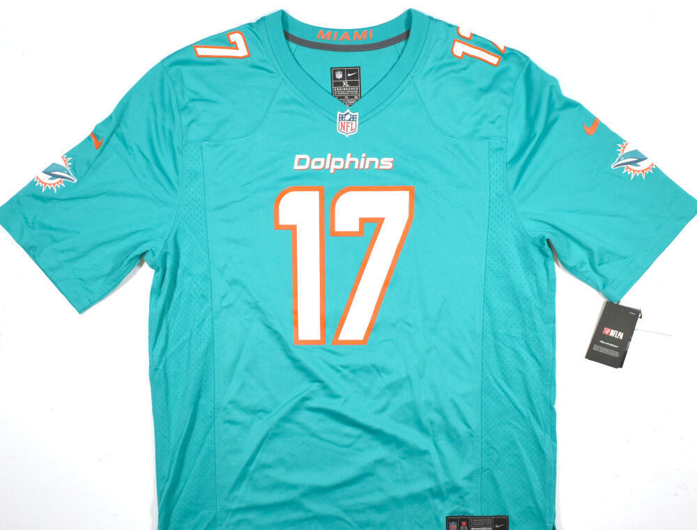 Jaylen Waddle Autographed Miami Dolphins Nike Teal Game Jersey - Fanatics *Black