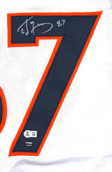 Ed McCaffrey Autographed White Pro Style Jersey - Beckett W Hologram *Silver