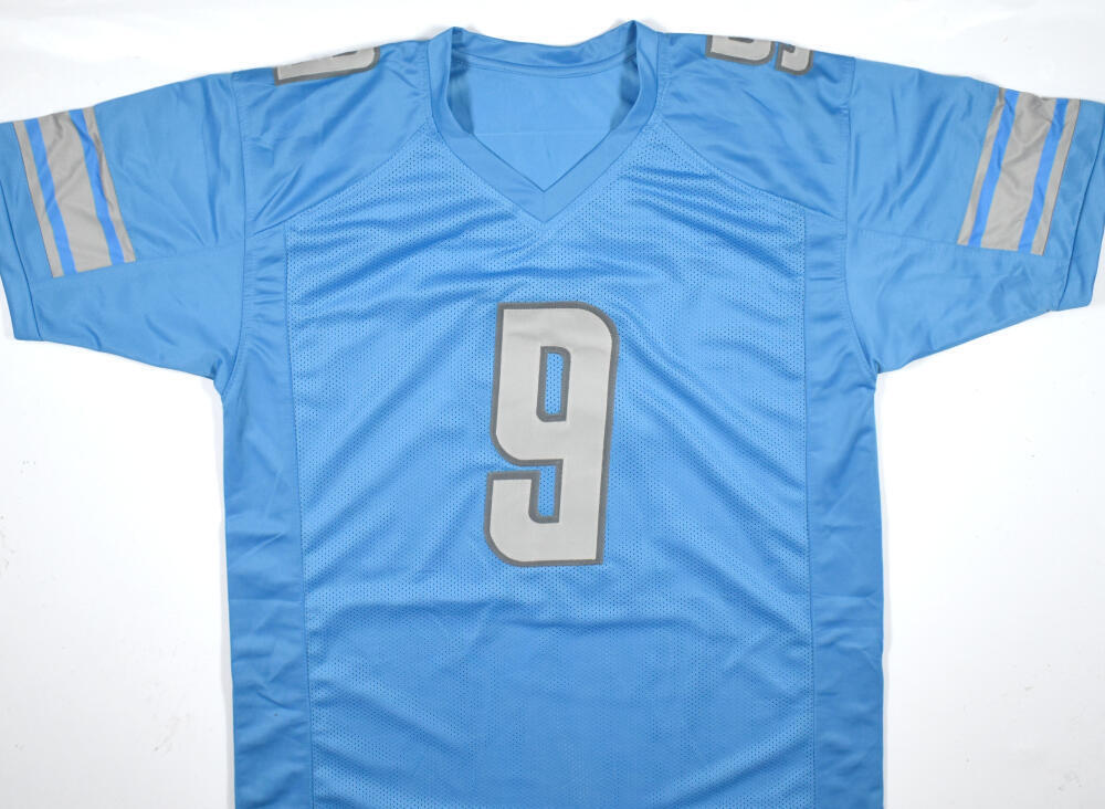 Jameson Williams Autographed Blue Pro Style Jersey *Grey 9 - Beckett W Hologram