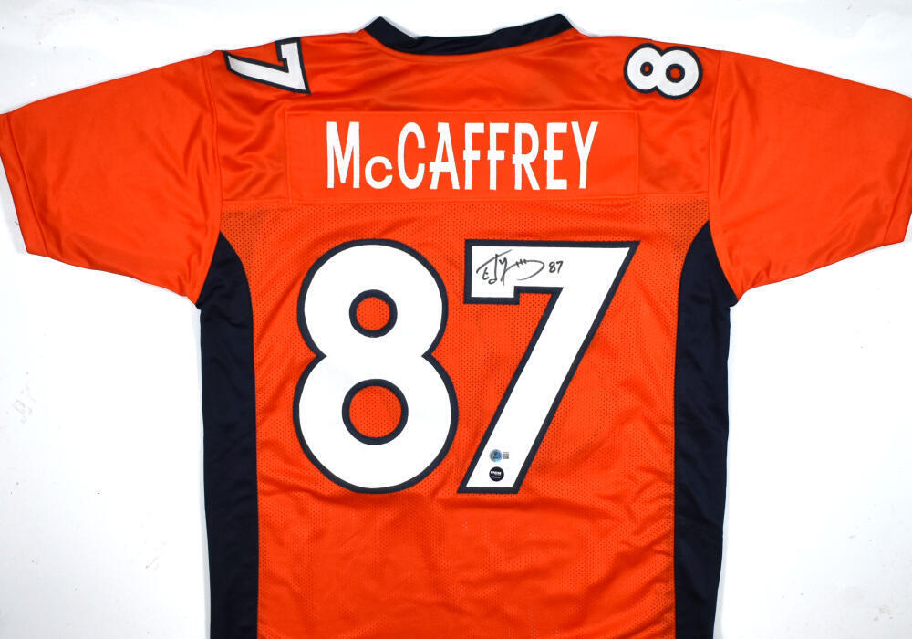 Ed McCaffrey Autographed Orange Pro Style Jersey - Beckett W Hologram *Black