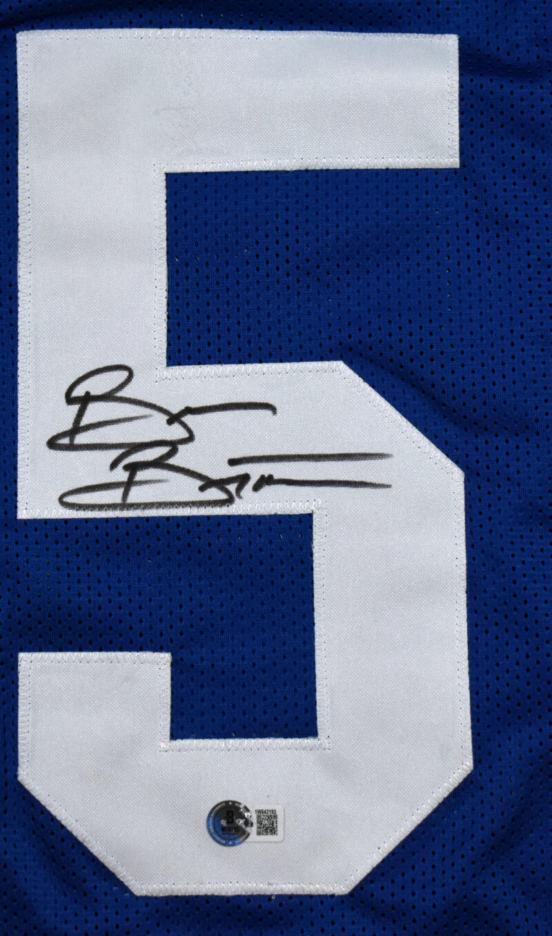 Brian Bosworth Autographed Blue Pro Style Jersey- Beckett W Hologram *Black