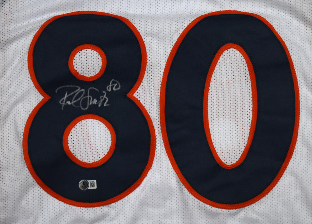 Rod Smith Autographed White Pro Style Jersey - Beckett W Hologram *Silver