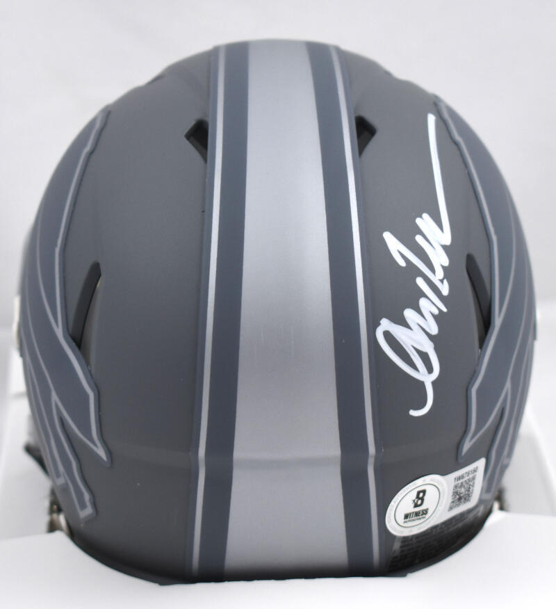 Andre Reed Autographed Buffalo Bills Slate Speed Mini Helmet - Beckett W Holo