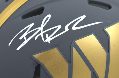 Brian Robinson Jr. Signed Commanders Slate Speed Mini Helmet - Beckett W Holo