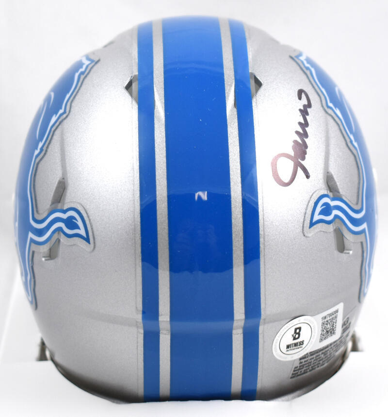 Jameson Williams Autographed Detroit Lions Speed Mini Helmet-Beckett W Hologram