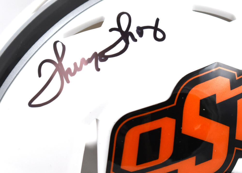 Thurman Thomas Autographed Oklahoma State White Speed Mini Helmet-Beckett W Holo