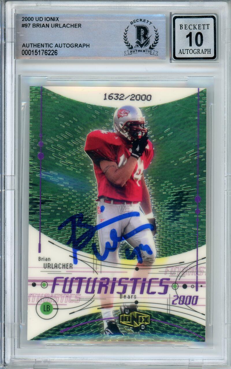 2000 Upper Deck Ionix #97 Brian Urlacher RC /2000 Chicago Bears BGS Auto 10