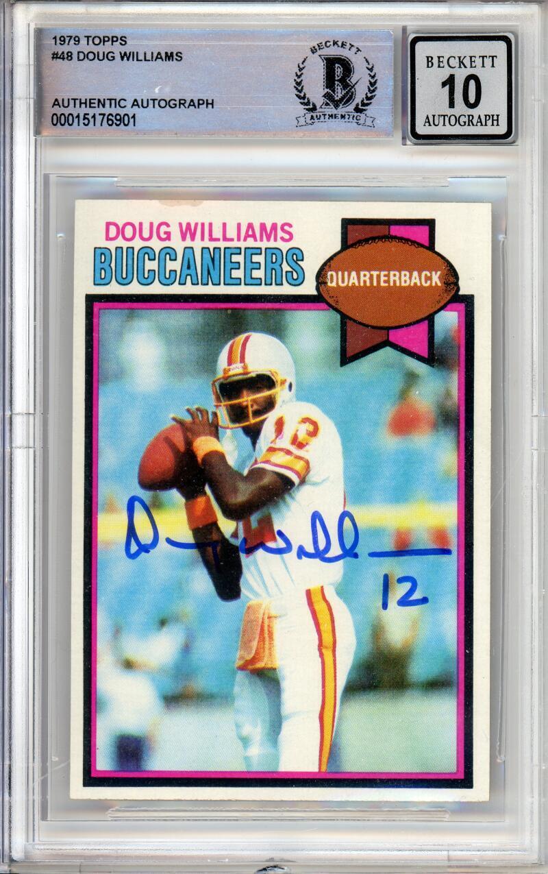 1979 Topps #48 Doug Williams RC Tampa Bay Buccaneer's BGS Autograph 10
