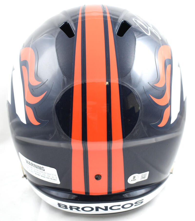 Champ Bailey Autographed Denver Broncos F/S Speed Helmet - Beckett W Holo *White