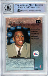 1996-97 Skybox Premium #85 Allen Iverson RC 76ers BGS Autograph 10