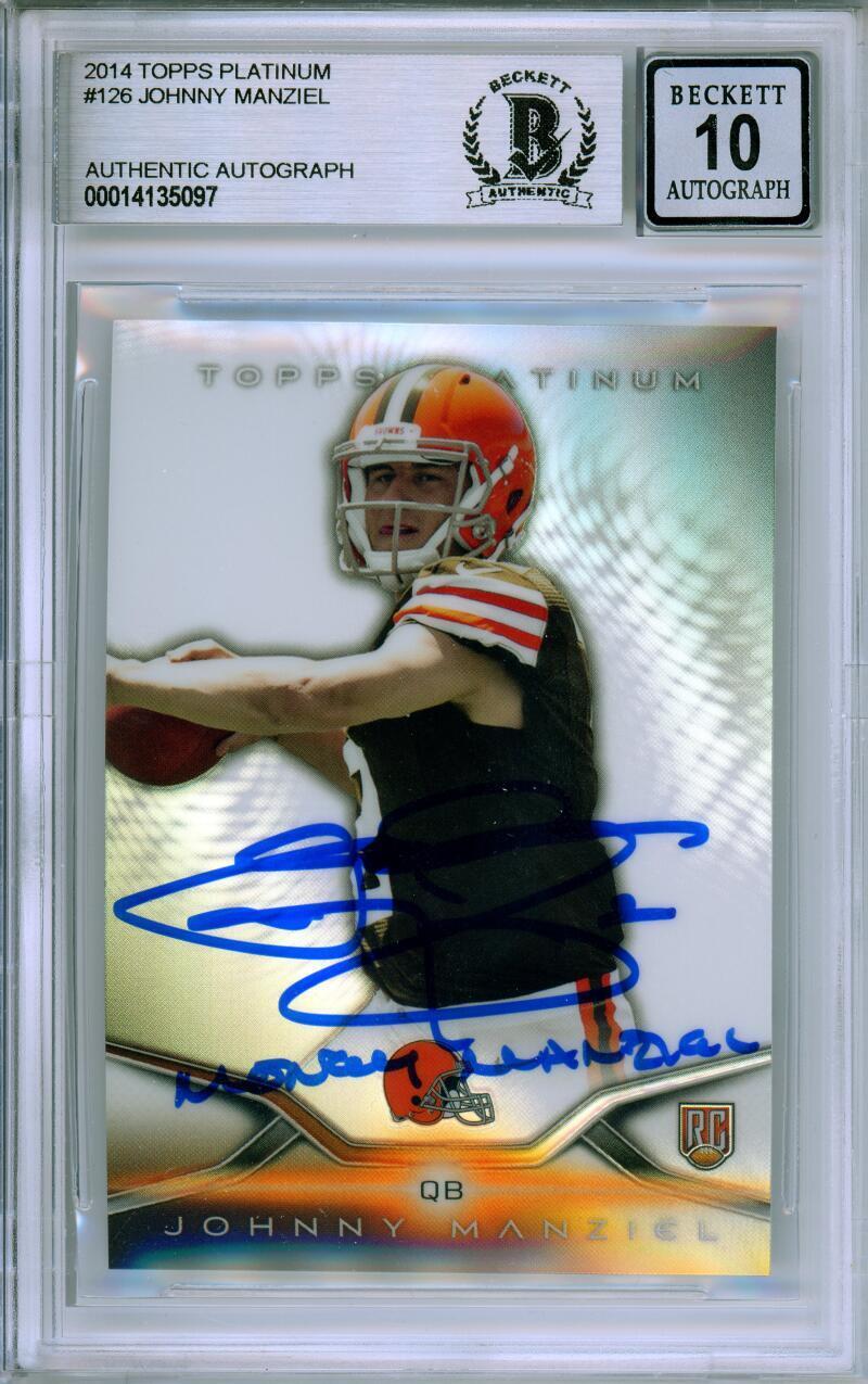 2014 Topps Platinum #126 Johnny Manziel RC Cleveland Browns BGS Autograph 10