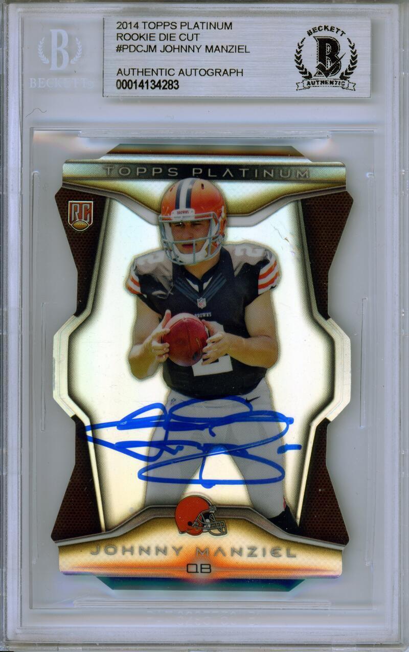2014 Topps Platinum Die Cut #PDCJM Johnny Manziel RC Cleveland Browns BGS Auto