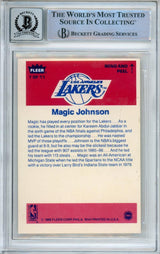 1986-87 Fleer Stickers #7 Magic Johnson Lakers BGS Autograph 10
