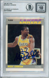 1987-88 Fleer #56 Magic Johnson Los Angeles Lakers BGS Autograph 10