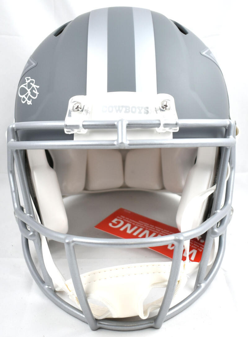 Emmitt Smith Autographed Cowboys F/S Slate Speed Authentic Helmet-Beckett W Holo