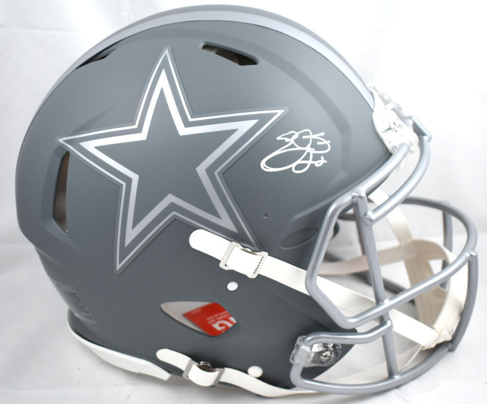 Emmitt Smith Autographed Cowboys F/S Slate Speed Authentic Helmet-Beckett W Holo