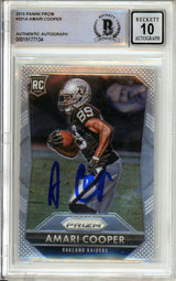 2015 Panini Prizm #201A Amari Cooper RC Raiders BGS Autograph 10