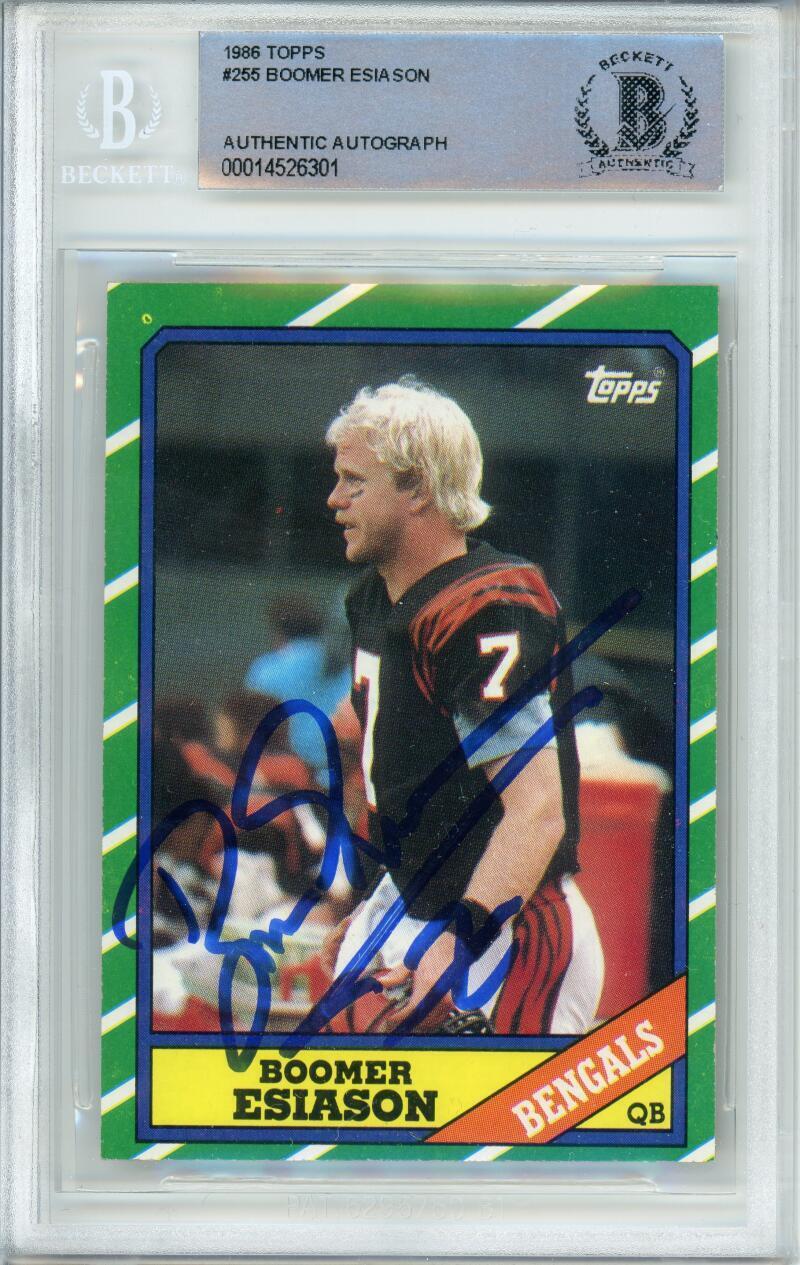 1986 Topps #255 Boomer Esiason RC Cincinnati Bengals BGS Autograph 10