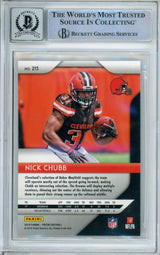 2018 Panini Prizm #213 Nick Chubb RC Cleveland Browns BGS Autograph 10