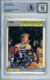 1987-88 Fleer #11 Larry Bird Boston Celtics BGS Autograph 10