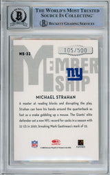 2005 Donruss Classics Membership Silver /500 #MS22 Michael Strahan Giants BGS Auto 10