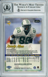 1998 Fleer Ultra Gold Medallion #207G Randy Moss RC Vikings BGS Autograph 10