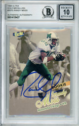 1998 Fleer Ultra Gold Medallion #207G Randy Moss RC Vikings BGS Autograph 10