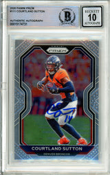 2020 Panini Prizm #111 Courtland Sutton Broncos BGS Autograph 10