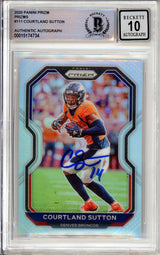 2020 Panini Prizm Silver #111 Courtland Sutton Broncos BGS Autograph 10