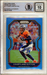 2020 Panini Prizm Light Blue #111 Courtland Sutton Broncos BGS Autograph 10