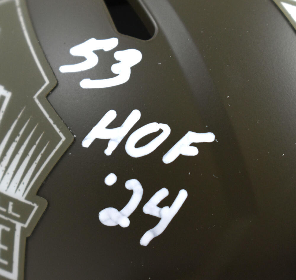 Randy Gradishar Signed Broncos Salute to Service Speed Mini Helmet w/HOF-BAWHolo