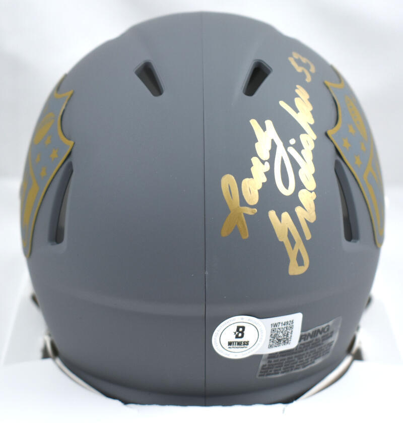 Randy Gradishar Signed NFL Shield Slate Speed Mini Helmet w/HOF - Beckett W Holo